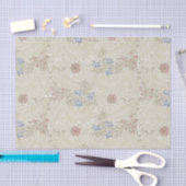 William Morris Lt Blue & Rust Larkspur Muster Seidenpapier (Handwerk)