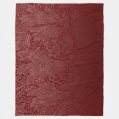 William Morris Luxury Red Floral Art Nouveau Fleecedecke (Vorderseite)