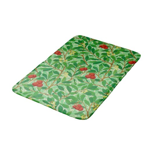 William Morris Lychee Tree Pattern, Light Green Badematte (Schrägansicht)