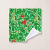 William Morris Lychee Tree Pattern, Light Green Badhandtuch Set (Waschlappen)