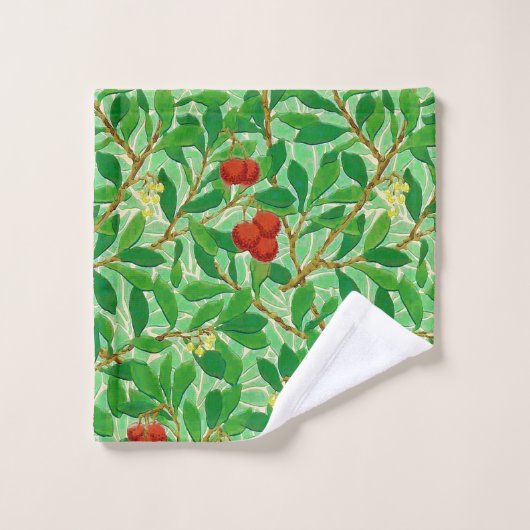 William Morris Lychee Tree Pattern, Light Green Badhandtuch Set (Waschlappen)