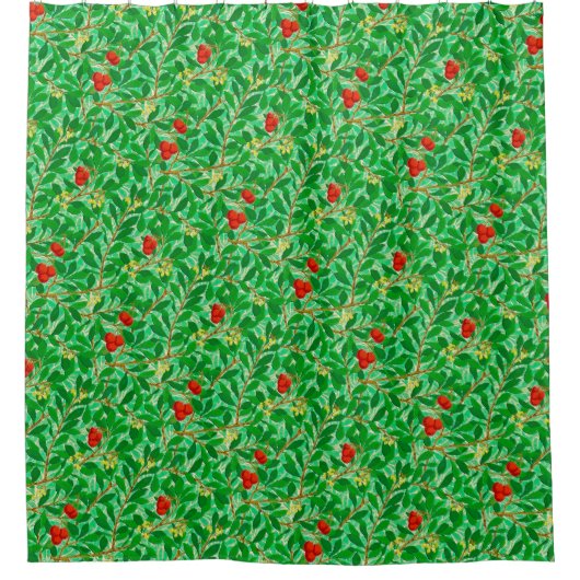 William Morris Lychee Tree Pattern, Light Green Duschvorhang (Vorderseite)