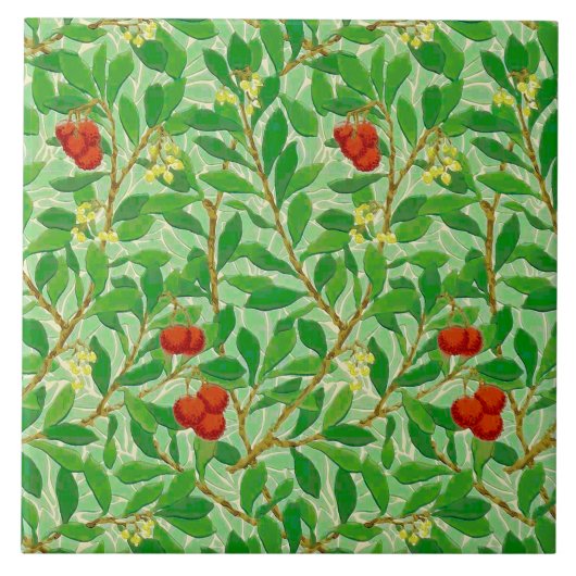 William Morris Lychee Tree Pattern, Light Green Fliese (Vorderseite)