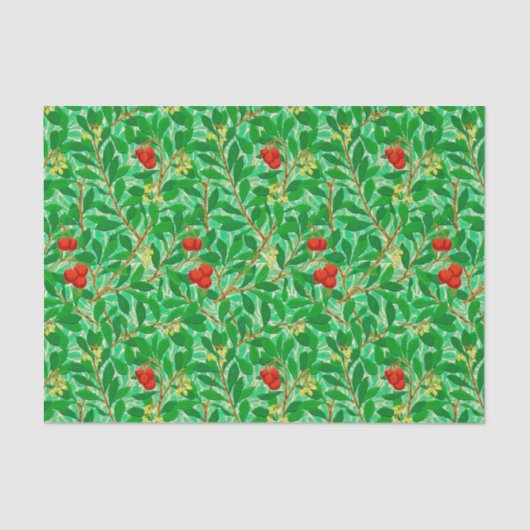 William Morris Lychee Tree Pattern, Light Green Seidenpapier (Vorderseite)