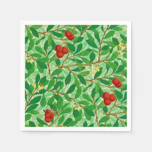 William Morris Lychee Tree Pattern, Light Green Serviette (Vorderseite)