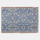 William Morris Mallow Blume Floral Blue White Decke (Vorderseite)