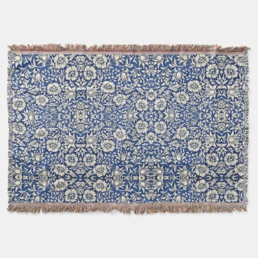 William Morris Mallow Blume Floral Blue White Decke (Vorderseite)
