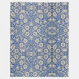 William Morris Mallow Blume Floral Blue White Fleecedecke