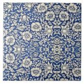 William Morris Mallow Blume Floral Blue White Fliese (Vorderseite)
