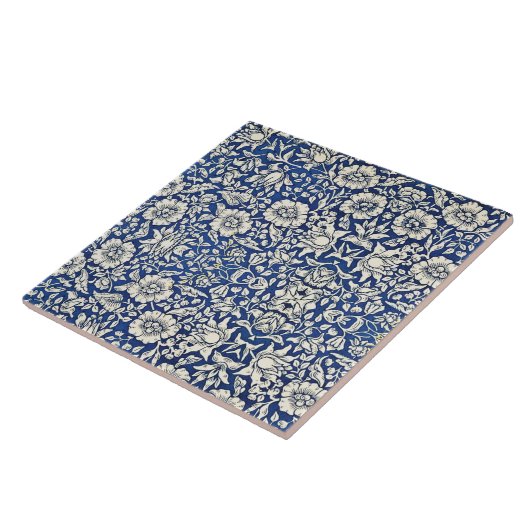 William Morris Mallow Blume Floral Blue White Fliese (Seite)