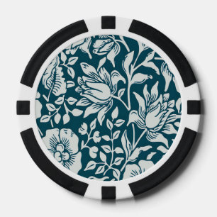 William Morris Mallow Floral Vintage Design Pokerchips