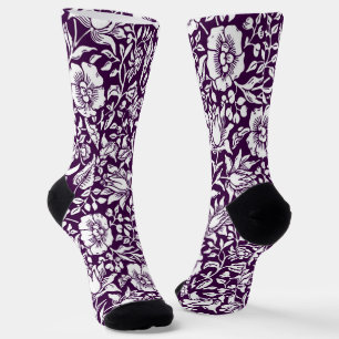 William Morris Mallow Floral Vintage Design Socken