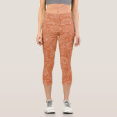 William Morris Mallow Floral Wallpaper Design Capri Leggings (Vorderseite)