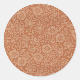 William Morris Mallow Floral Wallpaper Design Runder Aufkleber