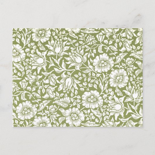 William Morris Mallow Green Muster Postkarte (Vorderseite)
