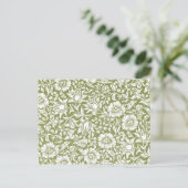 William Morris Mallow Green Pattern Postkarte (Stehend Vorderseite)