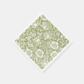 William Morris Mallow Green Pattern Serviette (Ecke)