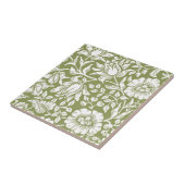William Morris-Malven-Grün-Muster Fliese (Seite)