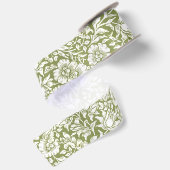 William Morris-Malven-Grün-Muster Satinband (Rückseite)