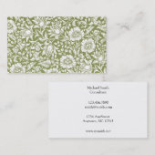 William Morris-Malven-Grün-Muster Visitenkarte (Vorne/Hinten)