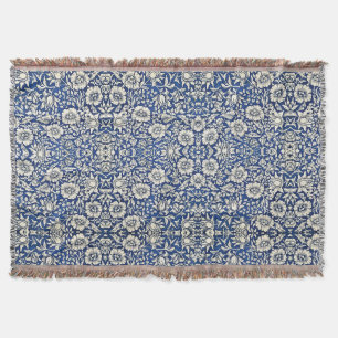 William Morris Malvenblumen Blumen Blau Weiß Decke