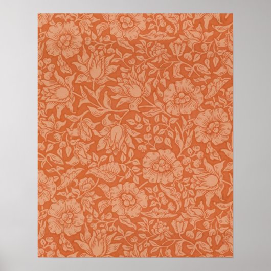William Morris Malvenmuster: Terrakotta-Blumen Poster (Vorne)