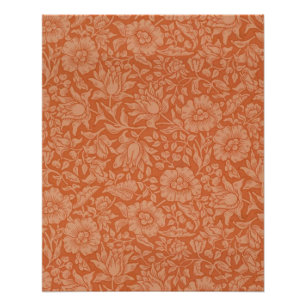 William Morris Malvenmuster: Terrakotta-Blumen Poster