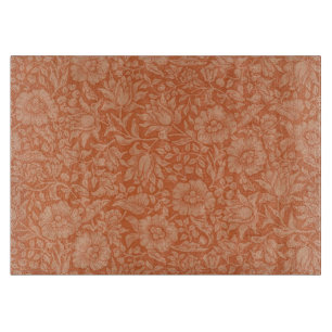 William Morris Malvenmuster: Terrakotta-Blüten Schneidebrett