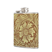 William Morris Marigold Antikes Blumenmuster Flachmann (Links)