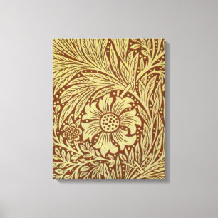 William Morris Marigold Antikes Blumenmuster Leinwanddruck