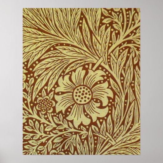 William Morris Marigold Antikes Blumenmuster Poster (Vorne)