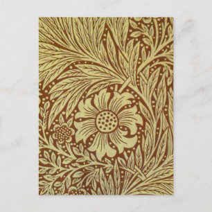 William Morris Marigold Antikes Blumenmuster Postkarte