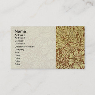 William Morris Marigold Antikes Blumenmuster Visitenkarte
