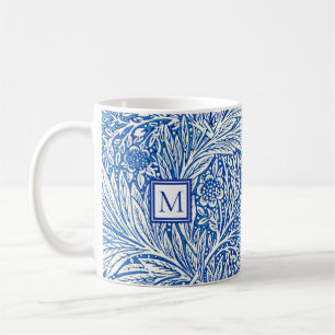 William Morris Marigold Blau Monogramm Kaffeetasse
