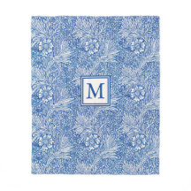 William Morris Marigold Blue Monogram