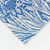 William Morris Marigold Blue Monogram Fleecedecke (Ecke)