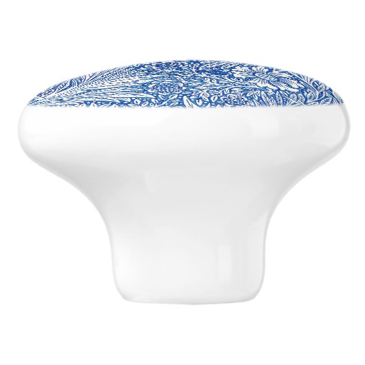 William Morris Marigold Blue Monogram Keramikknauf (Seitenansicht)