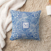 William Morris Marigold Blue Monogram Kissen (Decke)