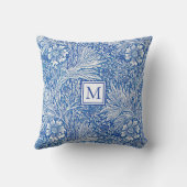William Morris Marigold Blue Monogram Kissen (Rückseite)