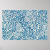 William Morris marigold blue pattern Poster (Vorne)