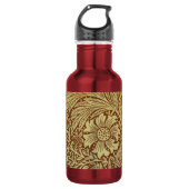 William Morris Marigold Blume Pattern Edelstahlflasche (Vorderseite)