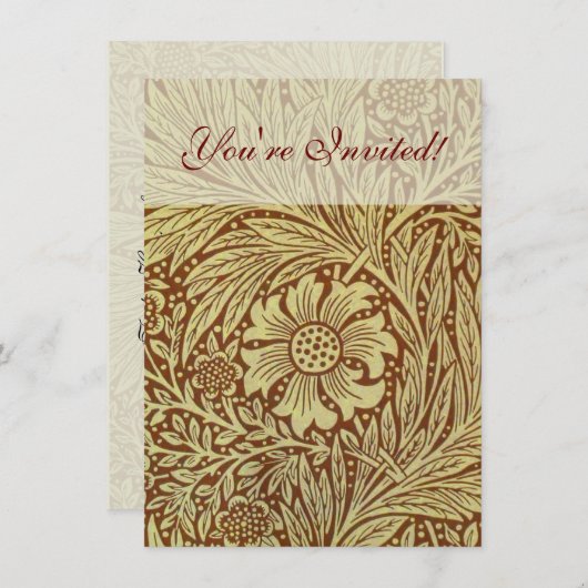 William Morris Marigold Blume Pattern Einladung (Vorne/Hinten)