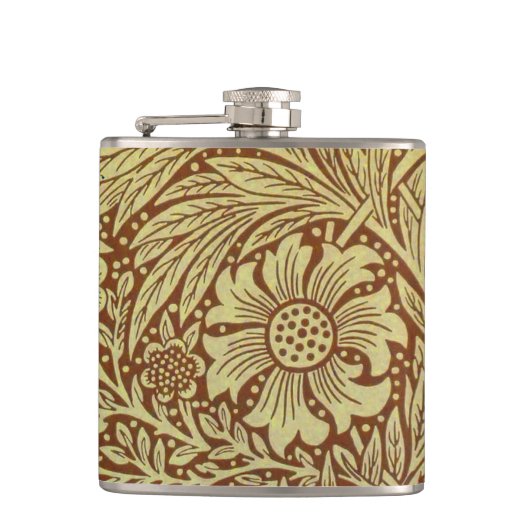 William Morris Marigold Blume Pattern Flachmann (Vorderseite)