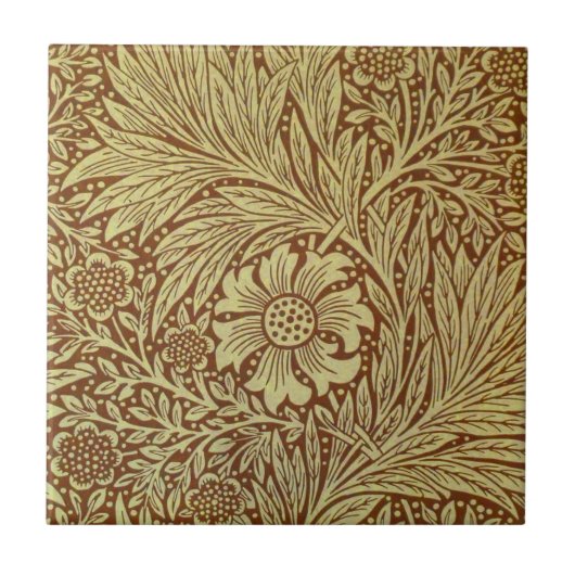 William Morris Marigold Blume Pattern Fliese (Vorderseite)