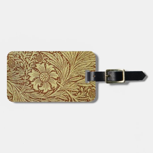 William Morris Marigold Blume Pattern Gepäckanhänger (Vorderseite horizontal)