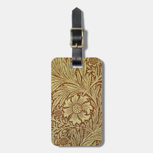 William Morris Marigold Blume Pattern Gepäckanhänger (Vorderseite vertikal)