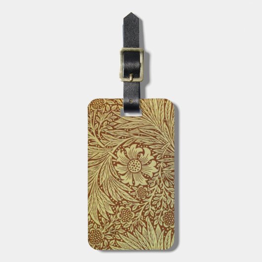William Morris Marigold Blume Pattern Gepäckanhänger (Vorderseite vertikal)