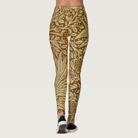 William Morris Marigold Blume Pattern Leggings (Rückseite)
