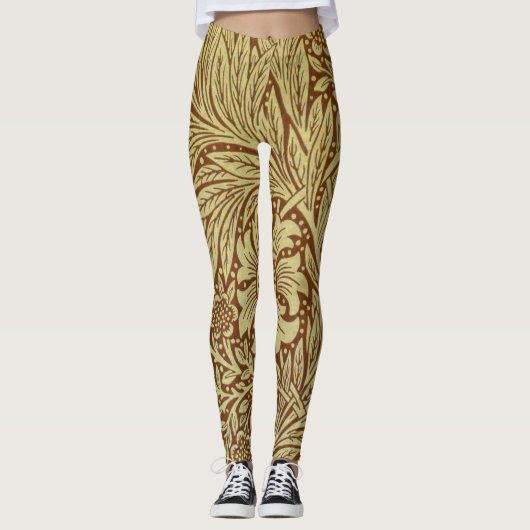 William Morris Marigold Blume Pattern Leggings (Vorderseite)