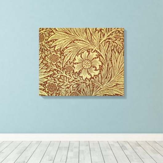 William Morris Marigold Blume Pattern Leinwanddruck (Insitu (Holzboden))